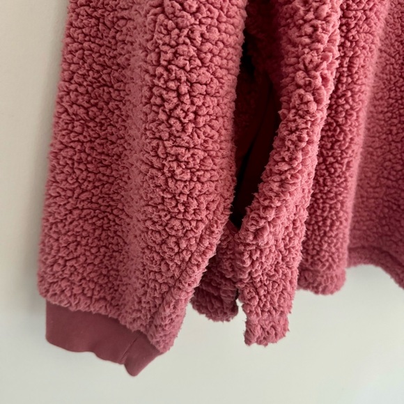 PINK Victoria's Secret Varsity Sherpa Half-zip Pullover Rose Pink - Picture 7 of 11